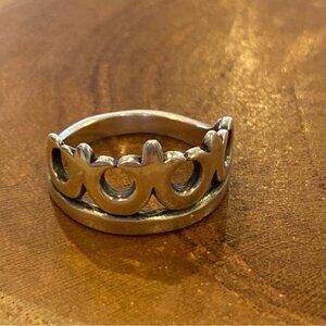RETIRED James Avery Tiara Crown Ring, Size 6, Sterling Silver
